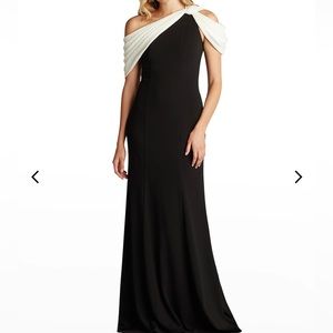 Tadashi Shoji Black and White Drape Gown (XS)